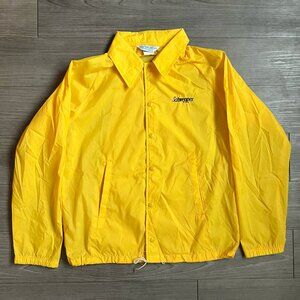 Vintage 80s Schweppes Ginger Ale Windbreaker Jacket Snap Front Yellow USA Size M